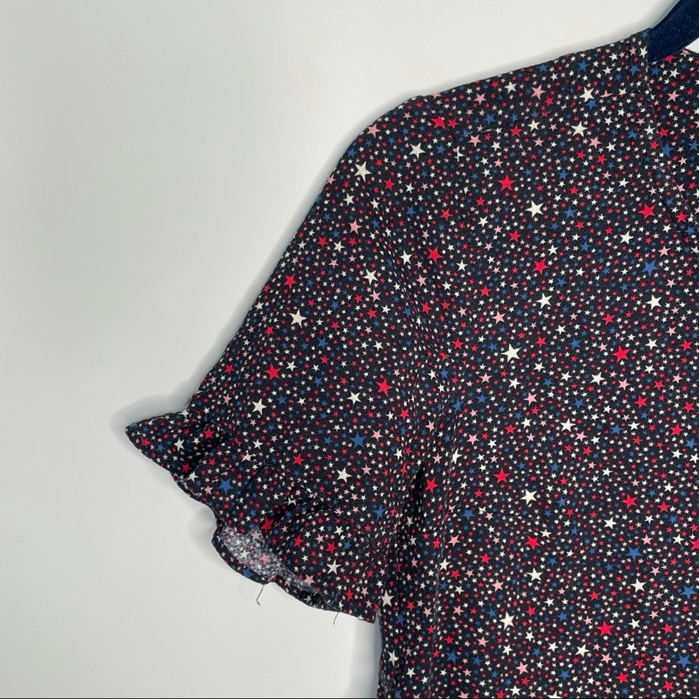 Madewell studio ruffle hem top in starry night XXS - Picture 3 of 5
